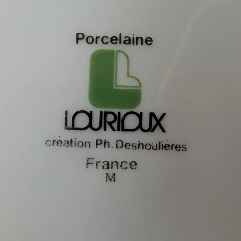 Lourioux Deshoulières France Porcelain Fruit Scalloped Canape Plates - 5